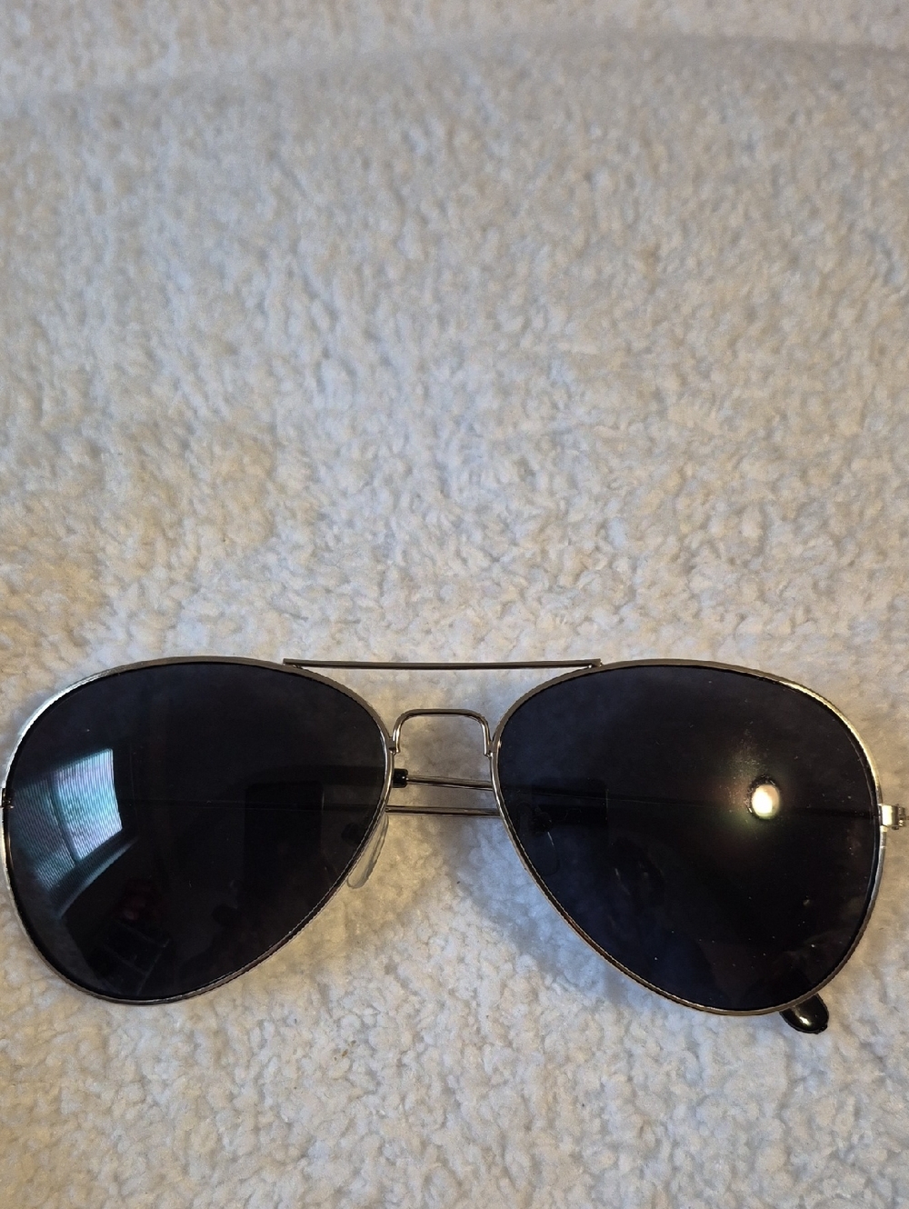 Aviator Metal Frame Sunglasses - Black Lenses